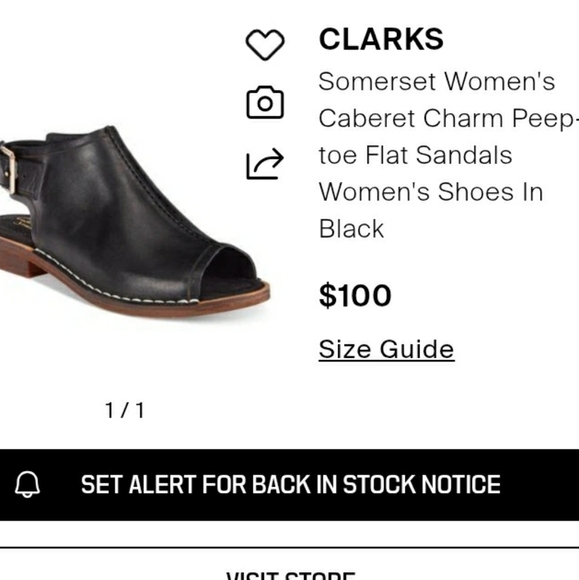 Clark's Somerset Womens Caberet Charm Peep-toe Leather Sandals 6 - Picture 9 of 9